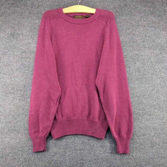 Eddie Bauer Men's Sweater Purple Small Long Sleeve Crew Neck Cotton Vintage - Picture 2 of 11